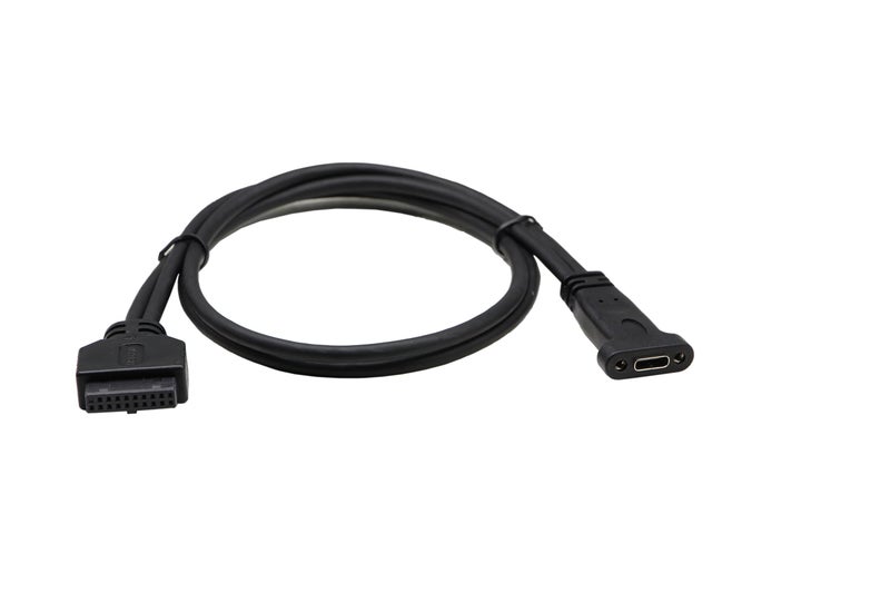 zdyCGTime(50cm USB 3.0 19 Pin to USB C Front Panel Header Cable, USB 3.0 19 Pin Female to USB Type C Female Panel Mount Extension Cable - Image 2